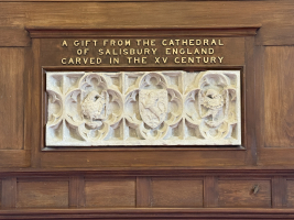 15th Century stone carving from The Salisbury Cathedral, Salisbury, England