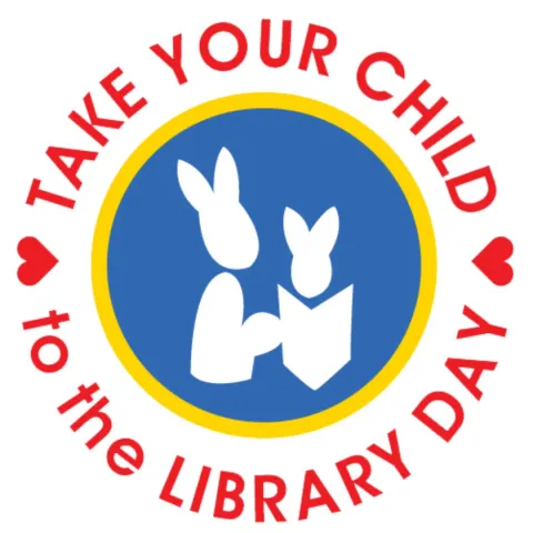 take your child to the library day logo
