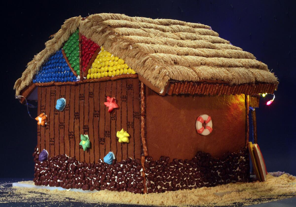 summer beach style gingerbread house