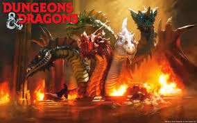 Dungeons and Dragons Player Kit - fire breathing dragons on game box